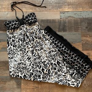 Black and White Animal Print Maxi Dress, 6